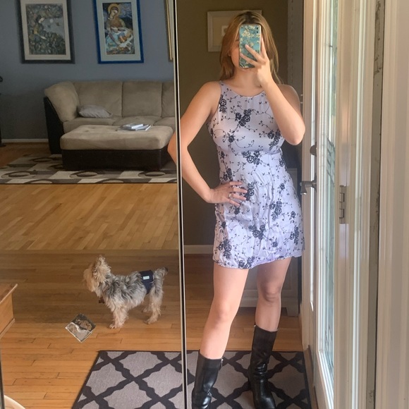 Vintage mini suede dress - Picture 1 of 4